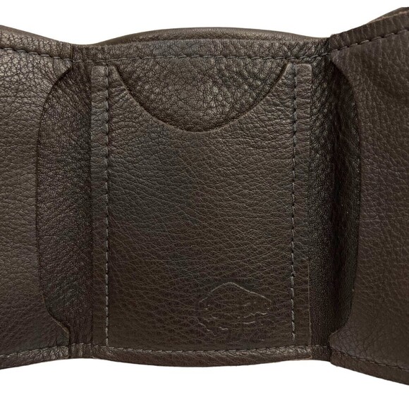 The Leather Store TLS Bison Hide Leather Tri-Fold Wallet Chocolate Helena MT - Picture 5 of 10